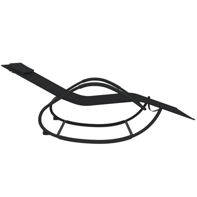 vidaXL Leżak, bujany, czarny, stal i tworzywo textilene