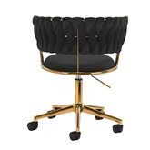 4Rico krzesło obrotowe QS-GW01G aksamit czarne 148120