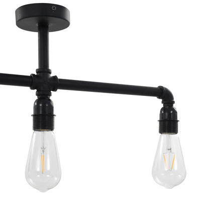 vidaXL Lampa sufitowa, czarna, 3 żarówki E27