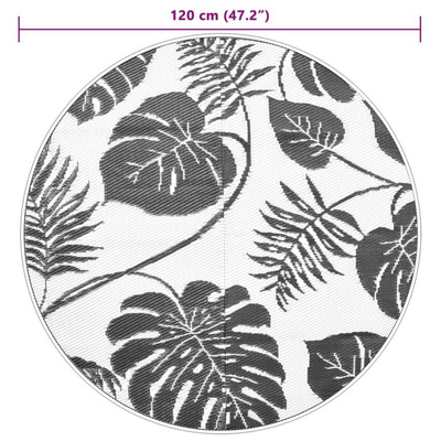 vidaXL Dywan na zewnątrz, zielony, Ø120 cm, PP