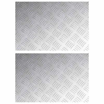 Stopień Prostokątny 2 pcs Srebrny 60 x 40 cm Aluminium