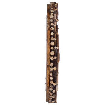 Lustro ścienne, 60 cm, tekowe, okrągłe vidaXL