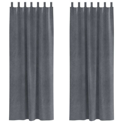 Zasłony zaciemniające 2 pcs Jasnoszary 140 x 245 cm Aksamit