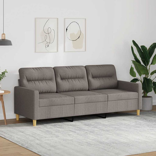 Sofa 3-osobowa, kolor taupe, 180 cm, tapicerowana tkaniną