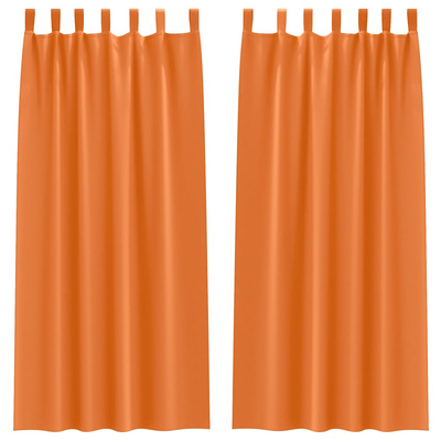 Firany blackout z kółkami 2 pcs Jasnopomarańczowy 225 x 140 cm