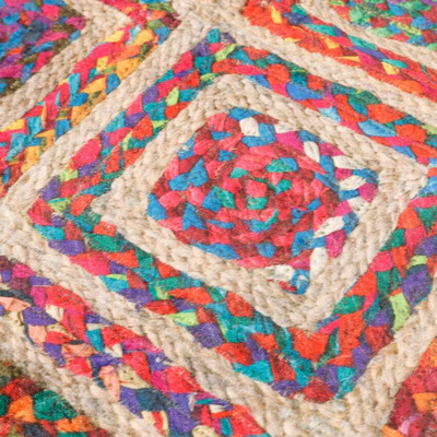 vidaXL Dywan z możliwością prania, kolorowy, Ø120 cm, antypoślizgowy