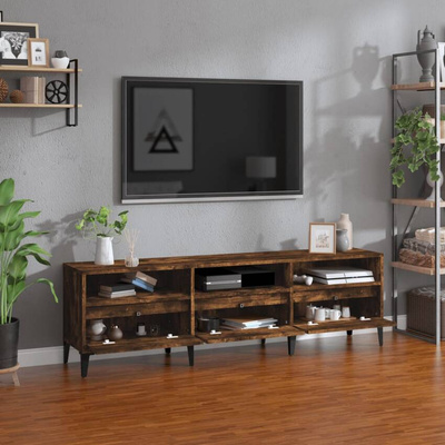 vidaXL Szafka pod TV, przydymiony dąb, 150x30x44,5 cm wariant 4