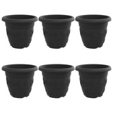 Okrągła doniczka na kwiaty 6 pcs Czarny ? 34 x 28 cm