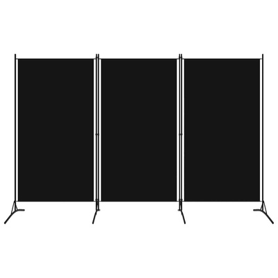 Parawan 3-panelowy, czarny, 260 x 180 cm