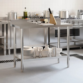 Kuchenny stół roboczy z rantem, 110x55x93 cm, stal nierdzewna