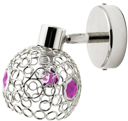 Kinkiet chrom + fiolet lampa spot Aron 91-12104