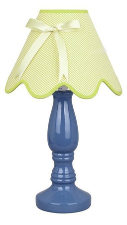 Lampka nocna Lola ceramiczna niebieska z abażurem E14 Candellux