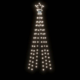 vidaXL Choinka z kołkiem gruntowym, 108 zimnych białych LED, 180 cm
