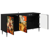 Szafka pod telewizor GENNEP 102 x 33 x 51 cm Czarny dąb