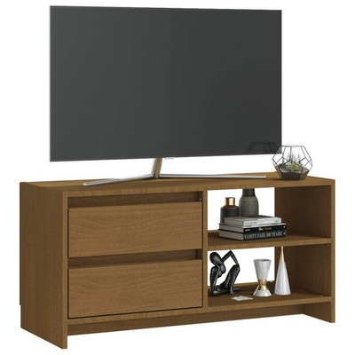 vidaXL Szafka pod TV, miodowy brąz, 80x31x39 cm, drewno sosnowe