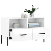 vidaXL Szafka pod TV, biała, wysoki połysk, 80x36x50 cm