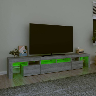 vidaXL Szafka pod TV z oświetleniem LED szary dąb sonoma 230x36,5x40cm