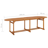 11-cz. zestaw mebli ogrodowych 280x90x75cm lite drewno akacjowe