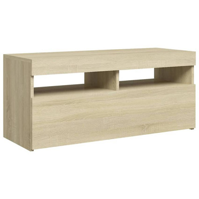 vidaXL Szafka pod TV z oświetleniem LED, dąb sonoma, 90x35x40 cm