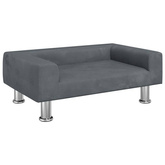 vidaXL Legowisko dla psa, ciemnoszare, 70x45x26,5 cm, aksamitne