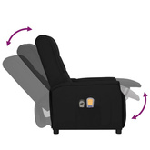 vidaXL Elektryczny fotel masujący, czarny, sztuczna skóra