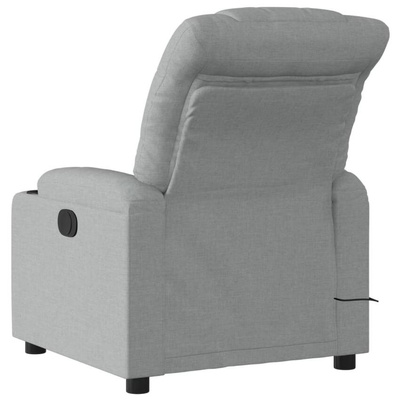 vidaXL Rozkładany fotel masujący, elektryczny, jasnoszary, tkanina wariant 11