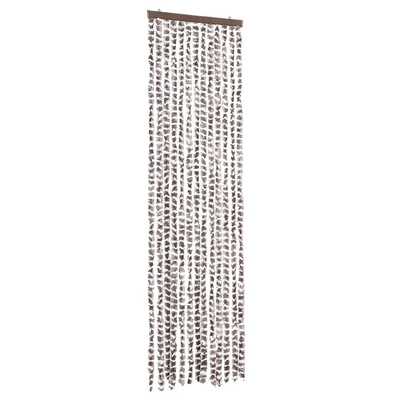 Zasłona przeciwko owadom, kolor taupe i biel, 56x185 cm, szenil