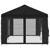 Altana z bokami 6 x 3 m Czarny Poliester i Stal 190