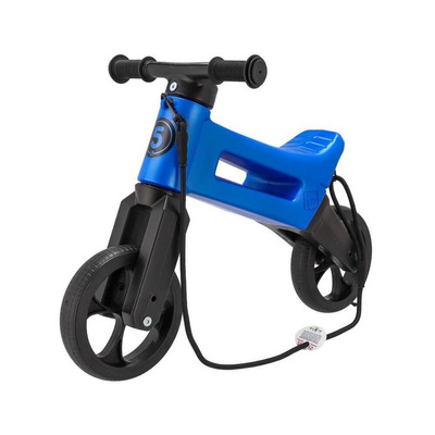 FWRider Super Sport  516521 Kolor: Blue Metallic / Niebieski metaliczny z czarnymi felgami Rowerek biegowy Jeździk 2w1 Ciche koła + Pasek do noszenia dla Rodzica