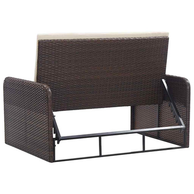 2-cz. zestaw wypoczynkowy do ogrodu, poduszki, rattan PE, brąz