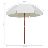 Parasol ogrodowy na stalowym słupku, 300 cm, piaskowy