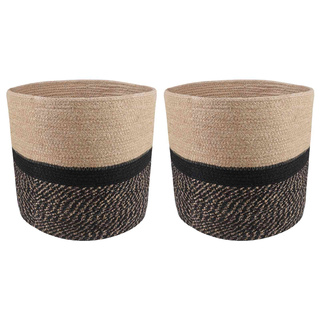 Zestaw doniczek 2 pcs Naturalny i czarny ? 28 x 28 cm