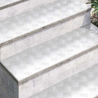 Stopień Prostokątny 4 pcs Srebrny 100 x 30 cm Aluminium