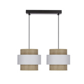 Lampa wisząca z abażurami Rattan biało-kremowa do salonu