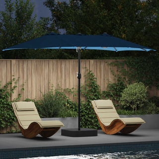 Parasolka ogrodowa 385 x 209 x 244 cm Poliester Niebieski azur