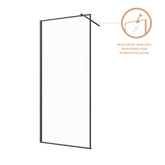 Kabina walk-in ii 120x200cm ramka 8mm shiny-glass czarny AK-32-128-S Invena