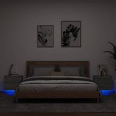 vidaXL Wiszące szafki nocne z LED, 2 szt., szary dąb sonoma