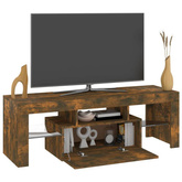 Szafka pod TV z oświetleniem LED, przydymiony dąb, 120x35x40 cm vidaXL