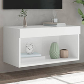 vidaXL Szafka pod TV, z oświetleniem LED, biała, 60x30x30 cm