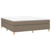 vidaXL Łóżko kontynentalne z materacem, taupe, tkanina, 160x200 cm wariant 6