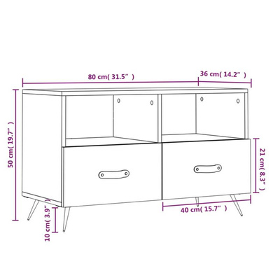 vidaXL Szafka pod TV, biała, wysoki połysk, 80x36x50 cm wariant 5