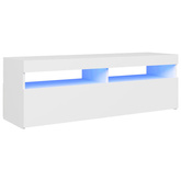 vidaXL Szafka pod TV z oświetleniem LED, biała, 120x35x40 cm