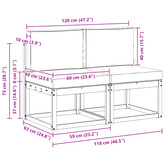 2 Sztuka Środkowa sofa ogrodowa Lite Drewno Akacji Naturalny