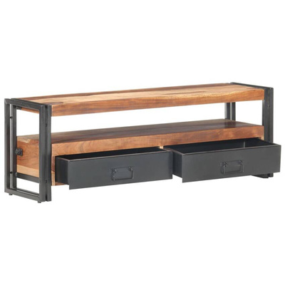 vidaXL Szafka pod TV 120x30x40 cm, lite drewno stylizowane na sheesham