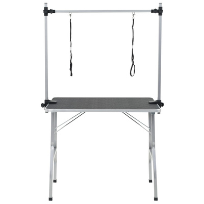 Stół groomerski z dwoma smyczami, regulowany