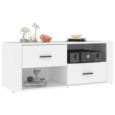 vidaXL Szafka pod TV, biała, 100x35x40 cm, materiał drewnopochodny wariant 4