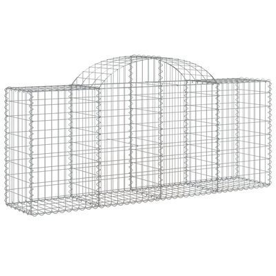 Kosze gabionowe, 12 szt, 200x50x80/100 cm, galwanizowane żelazo