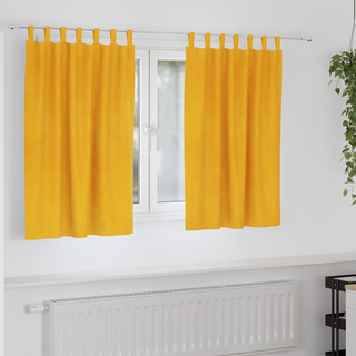 Zasłony zaciemniające 2 pcs Musztardowy Żółty 140 x 140 cm