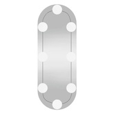 vidaXL Lustro ścienne z LED, 15x40 cm, szklane, owalne