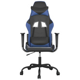 vidaXL Masujący fotel gamingowy, czarno-niebieski, sztuczna skóra model standard